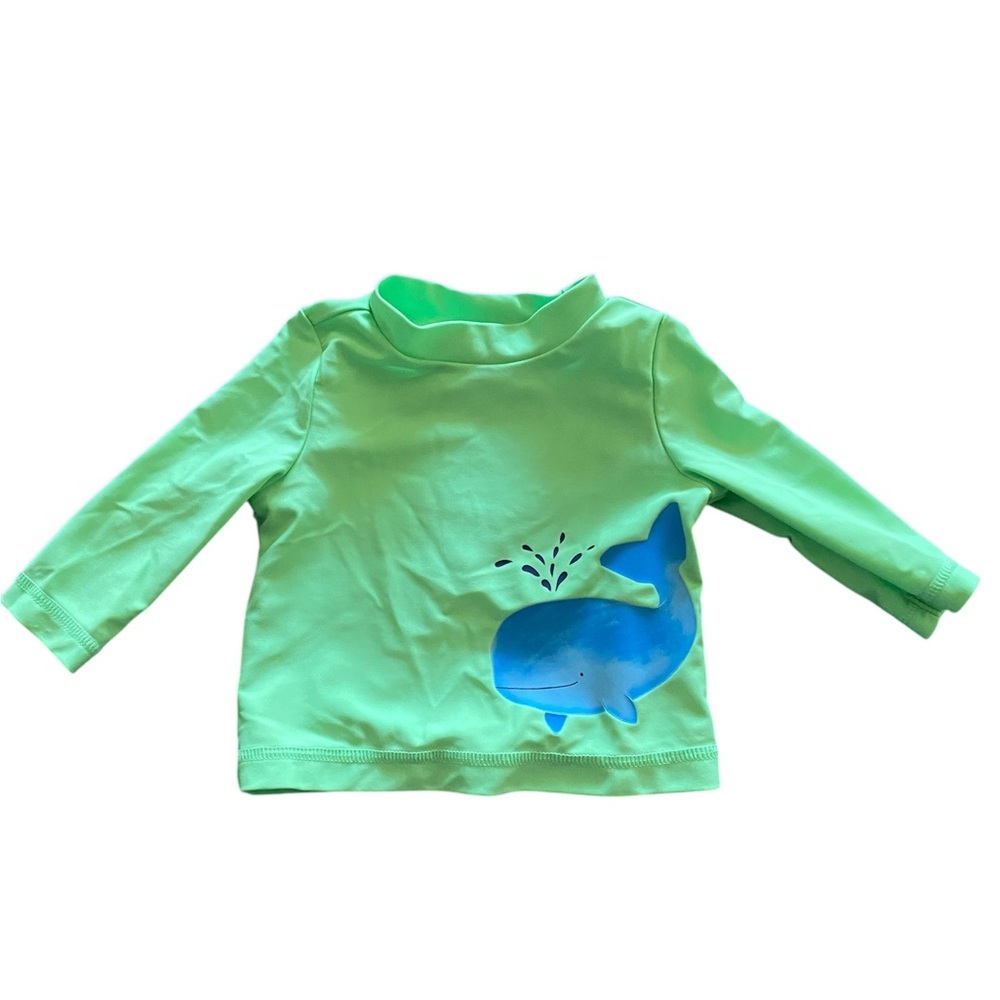 Carter's Green and Blue Swim Rashguard with Whale Design